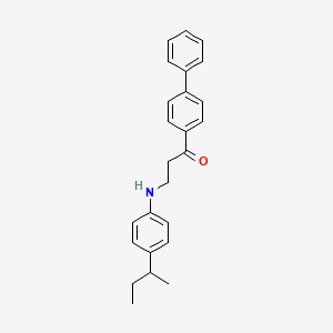 molecular formula C25H27NO B2489713 1-[1,1'-Biphenyl]-4-yl-3-[4-(sec-butyl)anilino]-1-propanone CAS No. 882748-24-5