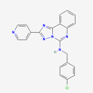 molecular formula C21H15ClN6 B2489722 N-(4-chlorobenzyl)-N-[2-(4-pyridyl)[1,2,4]triazolo[1,5-c]quinazolin-5-yl]amine CAS No. 902945-21-5