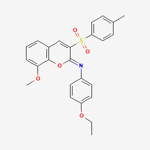 molecular formula C25H23NO5S B2489724 N-(4-ethoxyphenyl)-8-methoxy-3-(4-methylphenyl)sulfonylchromen-2-imine CAS No. 1321759-52-7