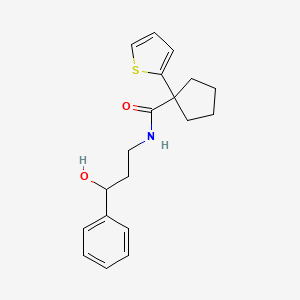 N-(3-hydroxy-3-phenylpropyl)-1-(thiophen-2-yl)cyclopentanecarboxamide