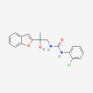 molecular formula C18H17ClN2O3 B2489739 1-(2-(Benzofuran-2-yl)-2-hydroxypropyl)-3-(2-chlorophenyl)urea CAS No. 2034270-82-9