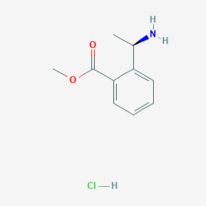 molecular formula C10H14ClNO2 B2489748 Methyl 2-[(1R)-1-aminoethyl]benzoate hydrochloride CAS No. 1391373-95-7