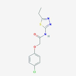 molecular formula C12H12ClN3O2S B248975 2-(4-chlorophenoxy)-N-(5-ethyl-1,3,4-thiadiazol-2-yl)acetamide 
