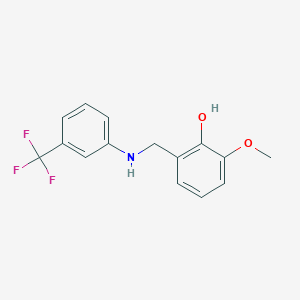 molecular formula C15H14F3NO2 B2489752 2-Methoxy-6-({[3-(trifluoromethyl)phenyl]amino}methyl)phenol CAS No. 200877-05-0