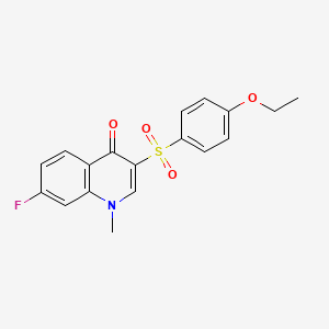molecular formula C18H16FNO4S B2489754 3-[(4-ethoxyphenyl)sulfonyl]-7-fluoro-1-methylquinolin-4(1H)-one CAS No. 1326915-46-1