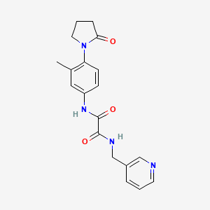 molecular formula C19H20N4O3 B2489764 N1-(3-methyl-4-(2-oxopyrrolidin-1-yl)phenyl)-N2-(pyridin-3-ylmethyl)oxalamide CAS No. 941934-60-7