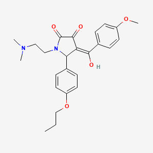 molecular formula C25H30N2O5 B2489781 1-(2-(dimethylamino)ethyl)-3-hydroxy-4-(4-methoxybenzoyl)-5-(4-propoxyphenyl)-1H-pyrrol-2(5H)-one CAS No. 615271-23-3