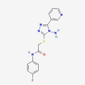 2-((4-amino-5-(pyridin-3-yl)-4H-1,2,4-triazol-3-yl)thio)-N-(4-fluorophenyl)acetamide