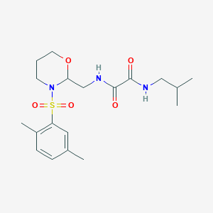 molecular formula C19H29N3O5S B2489785 N1-((3-((2,5-dimethylphenyl)sulfonyl)-1,3-oxazinan-2-yl)methyl)-N2-isobutyloxalamide CAS No. 872724-59-9