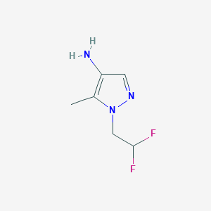 molecular formula C6H9F2N3 B2489789 1-(2,2-二氟乙基)-5-甲基-1H-吡唑-4-胺 CAS No. 2105567-91-5