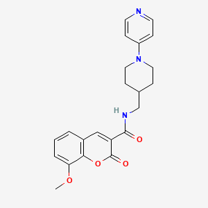 molecular formula C22H23N3O4 B2489797 8-methoxy-2-oxo-N-((1-(pyridin-4-yl)piperidin-4-yl)methyl)-2H-chromene-3-carboxamide CAS No. 2034323-16-3