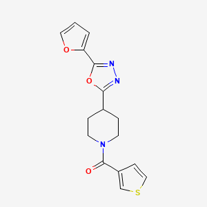 (4-(5-(Furan-2-yl)-1,3,4-oxadiazol-2-yl)piperidin-1-yl)(thiophen-3-yl)methanone