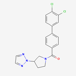 molecular formula C19H16Cl2N4O B2489806 (3-(2H-1,2,3-triazol-2-yl)pyrrolidin-1-yl)(3',4'-dichloro-[1,1'-biphenyl]-4-yl)methanone CAS No. 2034490-14-5