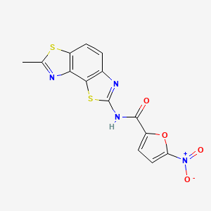 molecular formula C14H8N4O4S2 B2489809 N-(7-methyl-[1,3]thiazolo[5,4-e][1,3]benzothiazol-2-yl)-5-nitrofuran-2-carboxamide CAS No. 476642-14-5