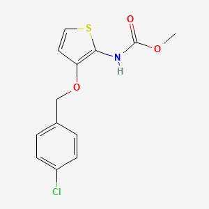 molecular formula C13H12ClNO3S B2489832 methyl N-{3-[(4-chlorobenzyl)oxy]-2-thienyl}carbamate CAS No. 339009-49-3