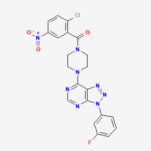 (2-chloro-5-nitrophenyl)(4-(3-(3-fluorophenyl)-3H-[1,2,3]triazolo[4,5-d]pyrimidin-7-yl)piperazin-1-yl)methanone