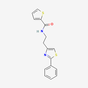 molecular formula C16H14N2OS2 B2489838 N-[2-(2-苯基-1,3-噻唑-4-基)乙基]噻吩-2-甲酰胺 CAS No. 863512-82-7