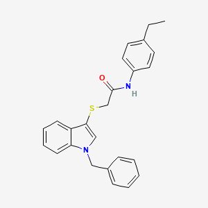 molecular formula C25H24N2OS B2489839 2-((1-苄基-1H-吲哚-3-基)硫)-N-(4-乙基苯基)乙酰胺 CAS No. 851412-22-1