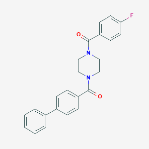 molecular formula C24H21FN2O2 B248984 Biphenyl-4-yl{4-[(4-fluorophenyl)carbonyl]piperazin-1-yl}methanone 