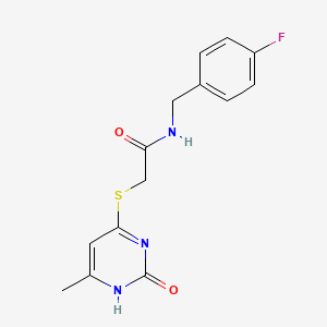 molecular formula C14H14FN3O2S B2489847 N-[(4-fluorophenyl)methyl]-2-[(6-methyl-2-oxo-1H-pyrimidin-4-yl)sulfanyl]acetamide CAS No. 905692-43-5