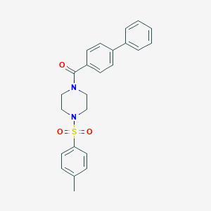 molecular formula C24H24N2O3S B248985 Biphenyl-4-yl{4-[(4-methylphenyl)sulfonyl]piperazin-1-yl}methanone 