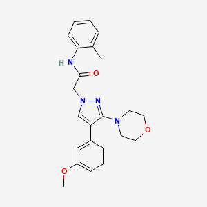 molecular formula C23H26N4O3 B2489856 2-(4-(3-methoxyphenyl)-3-morpholino-1H-pyrazol-1-yl)-N-(o-tolyl)acetamide CAS No. 1286706-72-6