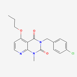 molecular formula C18H18ClN3O3 B2489859 3-(4-chlorobenzyl)-1-methyl-5-propoxypyrido[2,3-d]pyrimidine-2,4(1H,3H)-dione CAS No. 921481-21-2