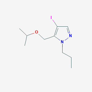 molecular formula C10H17IN2O B2489867 4-碘-5-(异丙氧基甲基)-1-丙基-1H-吡唑 CAS No. 1856028-98-2