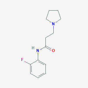 molecular formula C13H17FN2O B248987 N-(2-fluorophenyl)-3-(pyrrolidin-1-yl)propanamide 