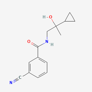 molecular formula C14H16N2O2 B2489871 3-cyano-N-(2-cyclopropyl-2-hydroxypropyl)benzamide CAS No. 1286725-31-2