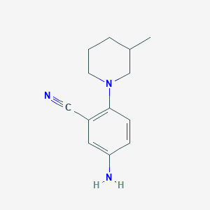 molecular formula C13H17N3 B2489895 5-Amino-2-(3-methylpiperidin-1-yl)benzonitrile CAS No. 952934-64-4