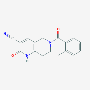 molecular formula C17H15N3O2 B2489897 6-(2-Methylbenzoyl)-2-oxo-1,2,5,6,7,8-hexahydro-1,6-naphthyridine-3-carbonitrile CAS No. 2034485-41-9