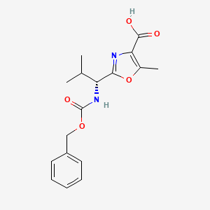 2-[(1R)-1-{[(benzyloxy)carbonyl]amino}-2-methylpropyl]-5-methyl-1,3-oxazole-4-carboxylic acid