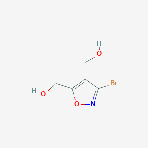molecular formula C5H6BrNO3 B2489916 (3-溴-4-羟甲基-异噁唑-5-基)-甲醇 CAS No. 153954-80-4