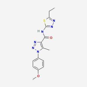 molecular formula C15H16N6O2S B2489918 N-(5-ethyl-1,3,4-thiadiazol-2-yl)-1-(4-methoxyphenyl)-5-methyl-1H-1,2,3-triazole-4-carboxamide CAS No. 878735-04-7