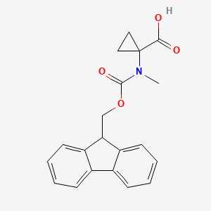molecular formula C20H19NO4 B2489922 1-({[(9H-fluoren-9-yl)methoxy]carbonyl}(methyl)amino)cyclopropane-1-carboxylic acid CAS No. 1702888-95-6