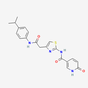 N-(4-(2-((4-isopropylphenyl)amino)-2-oxoethyl)thiazol-2-yl)-6-oxo-1,6-dihydropyridine-3-carboxamide