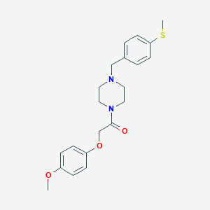 molecular formula C21H26N2O3S B248993 1-[(4-Methoxyphenoxy)acetyl]-4-[4-(methylsulfanyl)benzyl]piperazine 