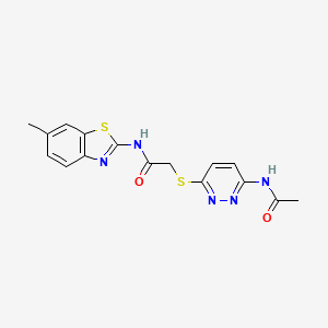 2-((6-acetamidopyridazin-3-yl)thio)-N-(6-methylbenzo[d]thiazol-2-yl)acetamide