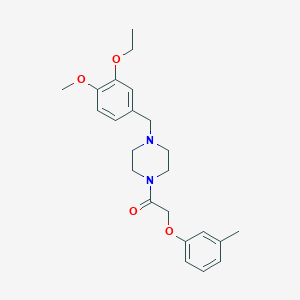 molecular formula C23H30N2O4 B248994 1-(3-Ethoxy-4-methoxybenzyl)-4-[(3-methylphenoxy)acetyl]piperazine 