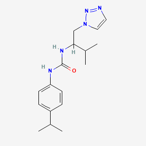 molecular formula C17H25N5O B2489940 1-(4-异丙基苯基)-3-(3-甲基-1-(1H-1,2,3-三唑-1-基)丁基)脲 CAS No. 2034520-28-8