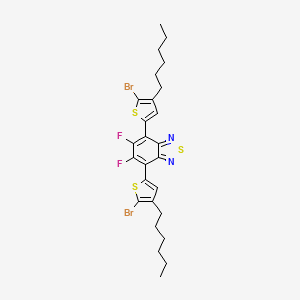 molecular formula C26H28Br2F2N2S3 B2489941 4,7-Bis(5-bromo-4-hexylthiophen-2-yl)-5,6-difluorobenzo[c][1,2,5]thiadiazole CAS No. 1450590-76-7