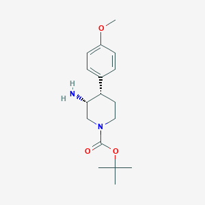 molecular formula C17H26N2O3 B2489948 Rac-叔丁基 (3r,4s)-3-氨基-4-(4-甲氧基苯基)哌啶-1-羧酸酯 CAS No. 1969287-83-9