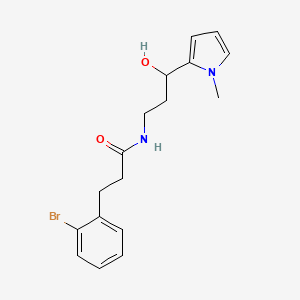 molecular formula C17H21BrN2O2 B2489950 3-(2-溴苯基)-N-(3-羟基-3-(1-甲基-1H-吡咯-2-基)丙基)丙酰胺 CAS No. 1787880-64-1