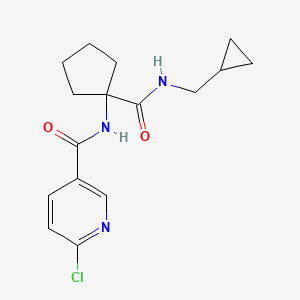 6-Chloro-N-[1-(cyclopropylmethylcarbamoyl)cyclopentyl]pyridine-3-carboxamide