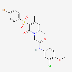 molecular formula C22H20BrClN2O5S B2489963 2-(3-((4-溴苯基)磺酰)-4,6-二甲基-2-氧代吡啶-1(2H)-基)-N-(3-氯-4-甲氧基苯基)乙酰胺 CAS No. 1251611-08-1