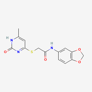 N-(1,3-benzodioxol-5-yl)-2-[(6-methyl-2-oxo-1H-pyrimidin-4-yl)sulfanyl]acetamide