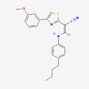 molecular formula C23H23N3OS B2489979 (Z)-3-((4-butylphenyl)amino)-2-(4-(3-methoxyphenyl)thiazol-2-yl)acrylonitrile CAS No. 683256-50-0