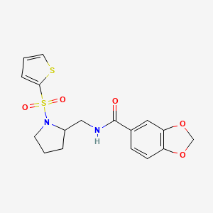 N-((1-(thiophen-2-ylsulfonyl)pyrrolidin-2-yl)methyl)benzo[d][1,3]dioxole-5-carboxamide
