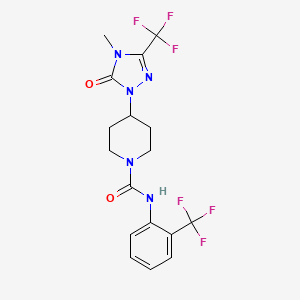 4-(4-methyl-5-oxo-3-(trifluoromethyl)-4,5-dihydro-1H-1,2,4-triazol-1-yl)-N-(2-(trifluoromethyl)phenyl)piperidine-1-carboxamide